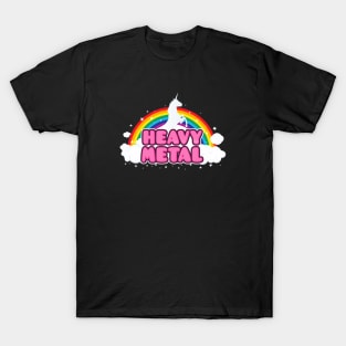 HEAVY METAL! (Funny Unicorn / Rainbow Mosh Parody Design) T-Shirt